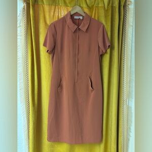 Newport News Terracotta Short Sleeve Dress